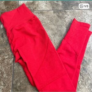Alphalete Women's Bright Red Gym Workout Seamless Leggings Size Medium NWT
